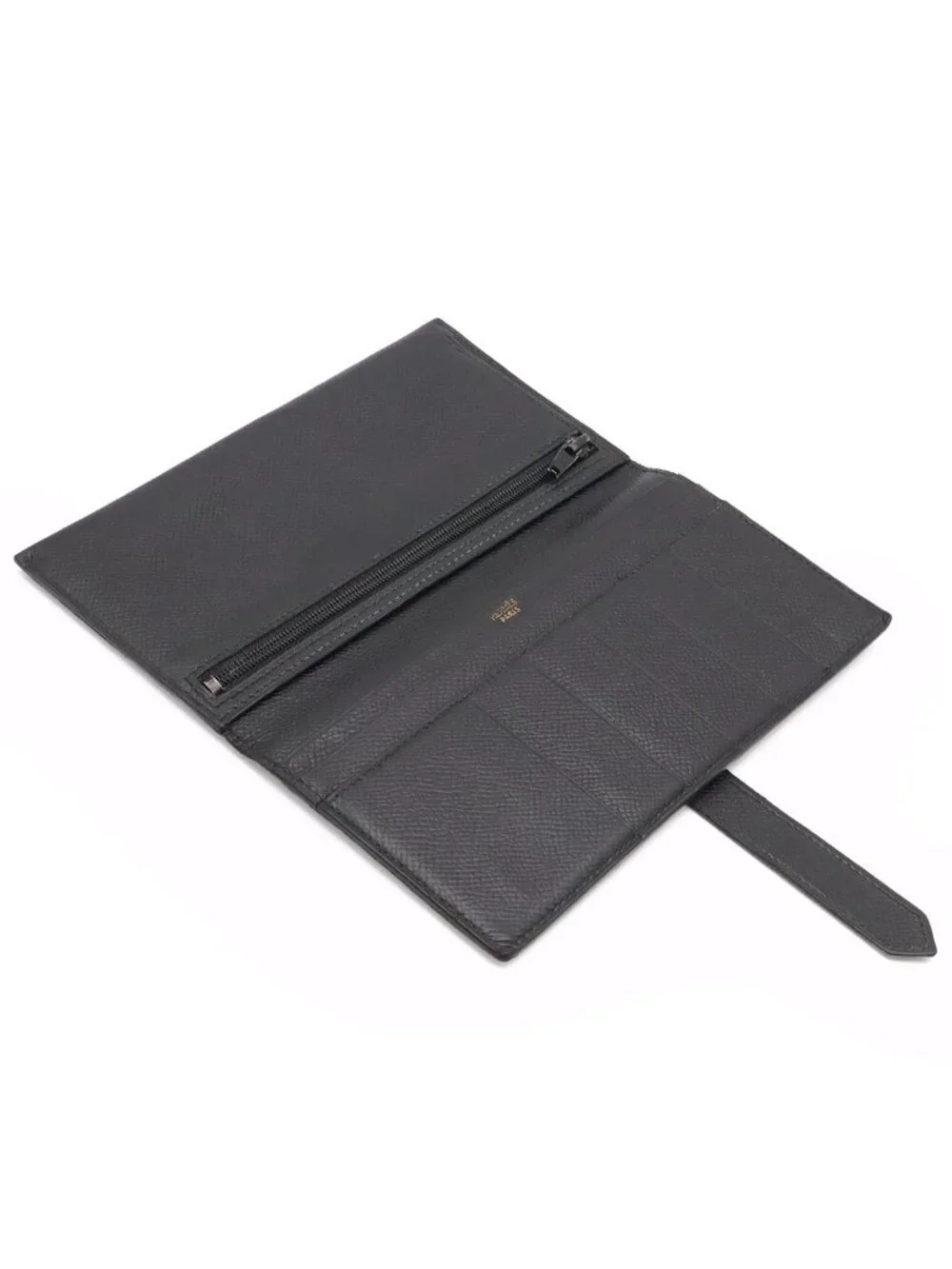 Hermes Bearn Classic Wallet Bifold Courchevel Leather Black Gold